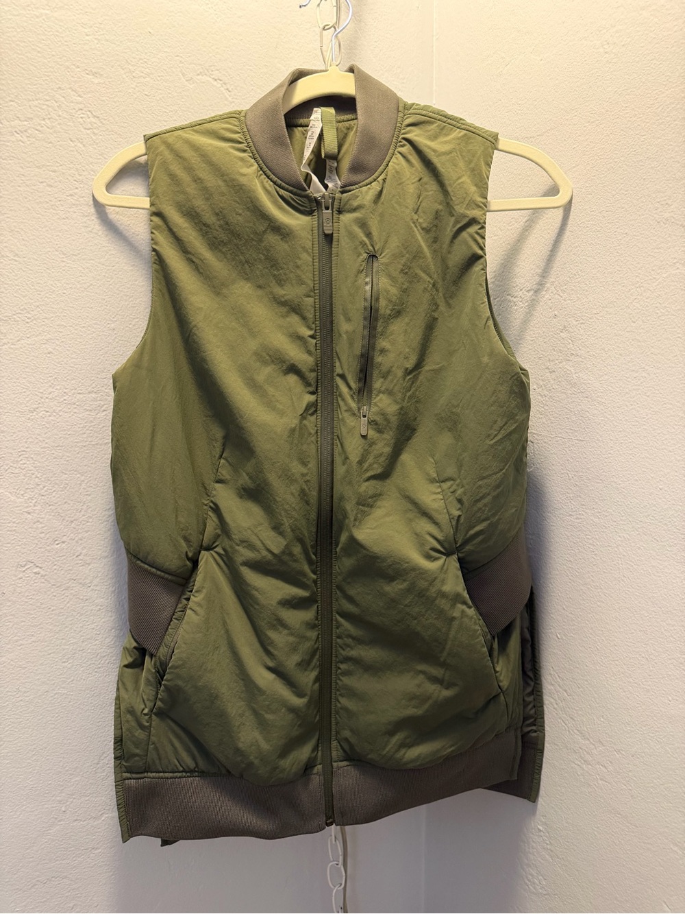 Lululemon Olive Green Long Insulated Bomber Vest